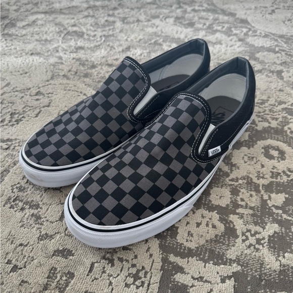 Vans Other - Vans Men's Black and Gray Checkered Slip-On Sneakers